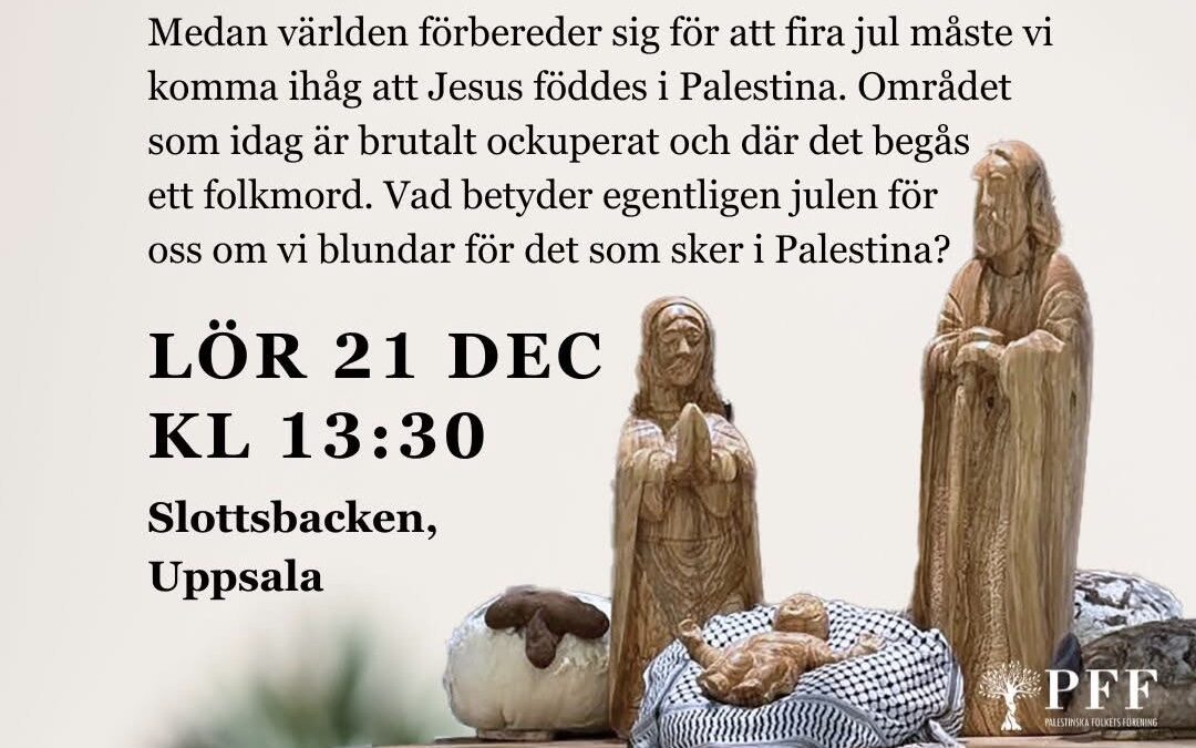 Palestina-demo i Uppsala, 21/12 2024